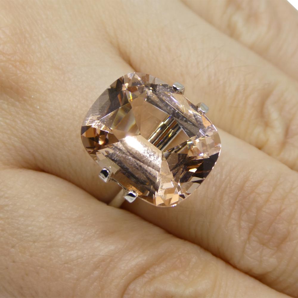 11.42ct Cushion Pinkish Orange Morganite GIA Certified In New Condition For Sale In Toronto, Ontario