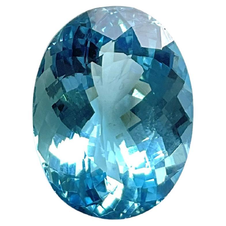 11.43 carats top quality aquamarine oval cut stone for jewelry natural gemstone
