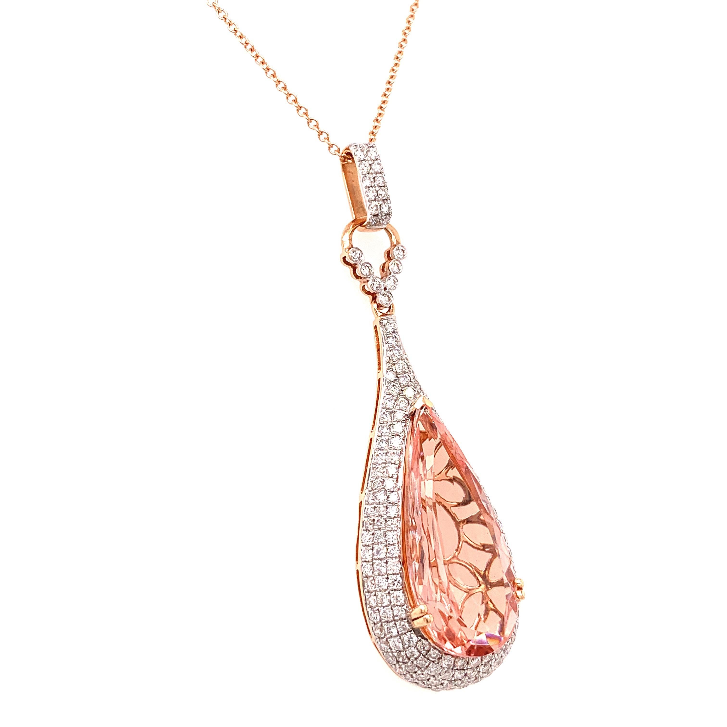 pink morganite pendant