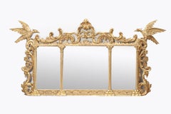 Early 19th Century Irish Gilt Compartmental Overmantel Mirror with Ho-Ho