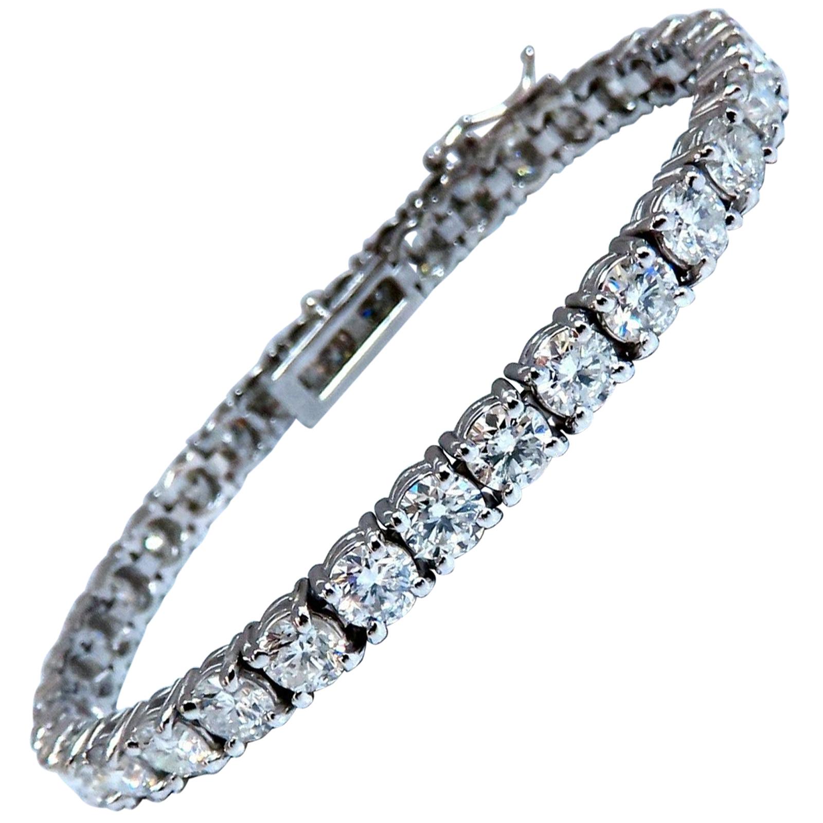 Bracelet tennis classique Riviera en or 14 carats avec diamants naturels de 11,45 carats