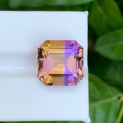 11.45 Carat Natural Loose Bi Color Ametrine Asscher Cut Brazilian Gemstone