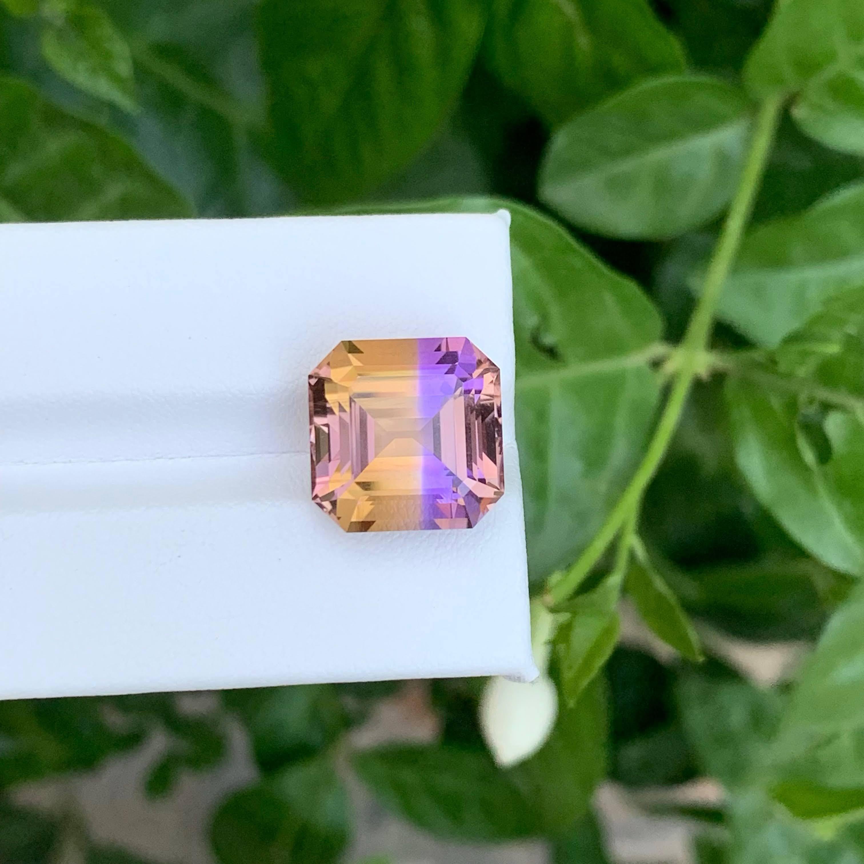 11.45 Carat Natural Loose Bi Color Ametrine Asscher Cut Brazilian Gemstone (pierre précieuse brésilienne) Neuf - En vente à Bangkok, TH