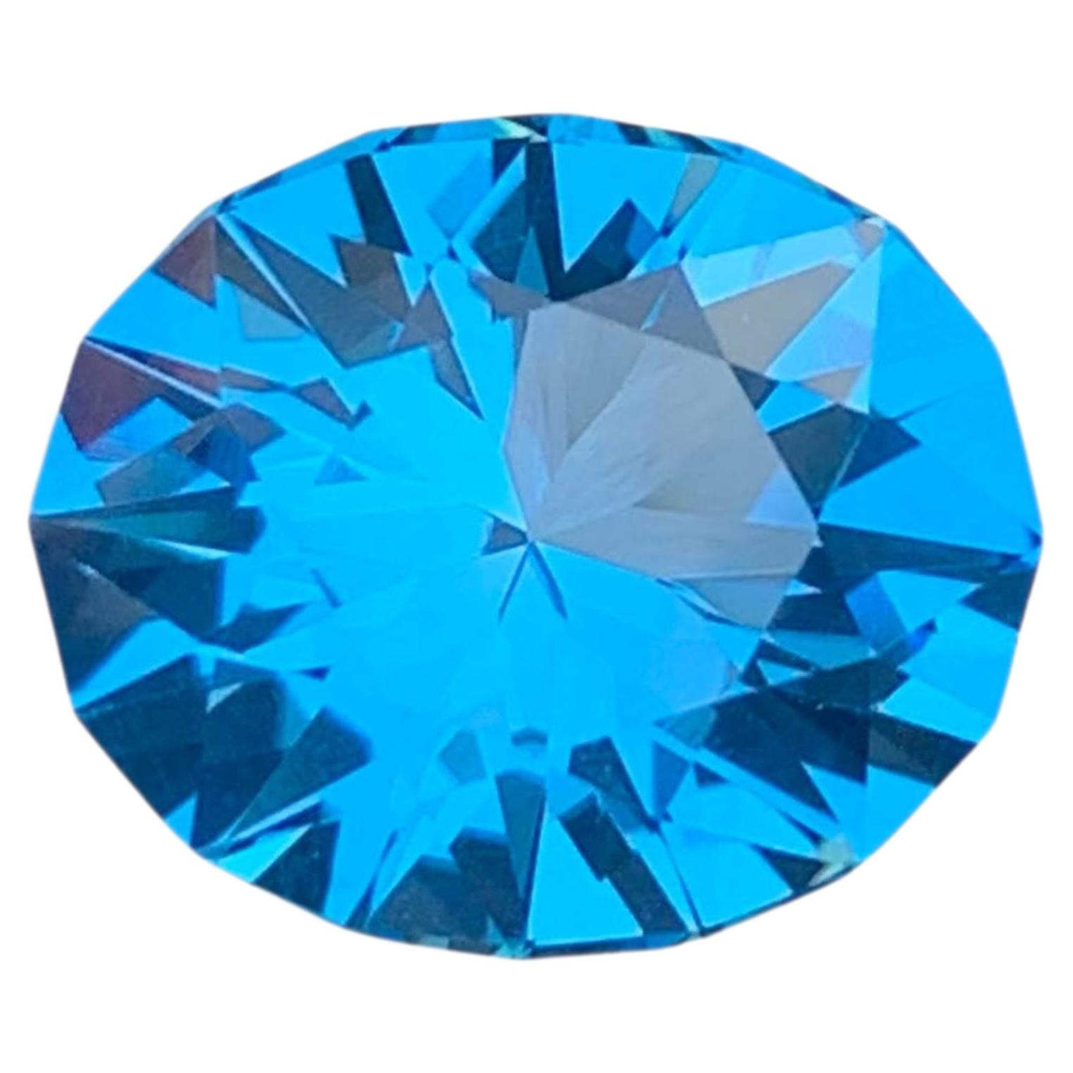 11.45 Carat Natural Loose Neon Blue Topaz Oval Fancy Cut African Gemstone