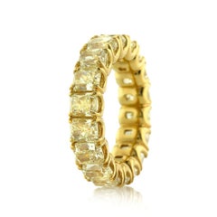11.45 Carat Radiant Band Fancy Yellow 14K White Gold Rare Fancy-Color Splendour