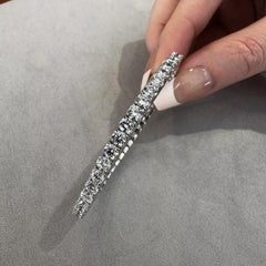 11,45 Karat insgesamt Diamant-Tennis- Stretch-Armreif aus 14k Weißgold