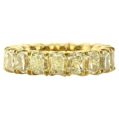 11.45ct Fancy Yellow Radiant Cut Diamond Eternity Band