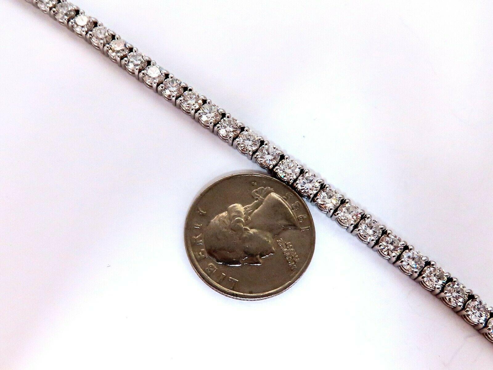 Taglio rotondo Bracciale tennis con diamanti naturali da 11,45 carati in oro 14 carati Riviera classica in vendita