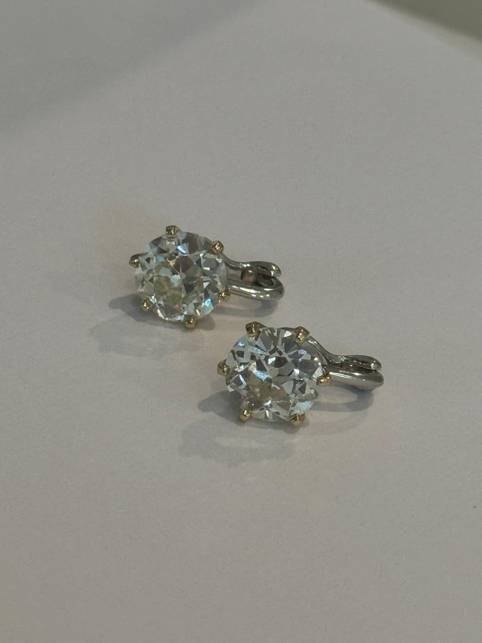 11,46 Karat. Ein gut abgestimmtes Paar alt-europäischer Diamant-Ohrclips für Damen oder Herren im Angebot