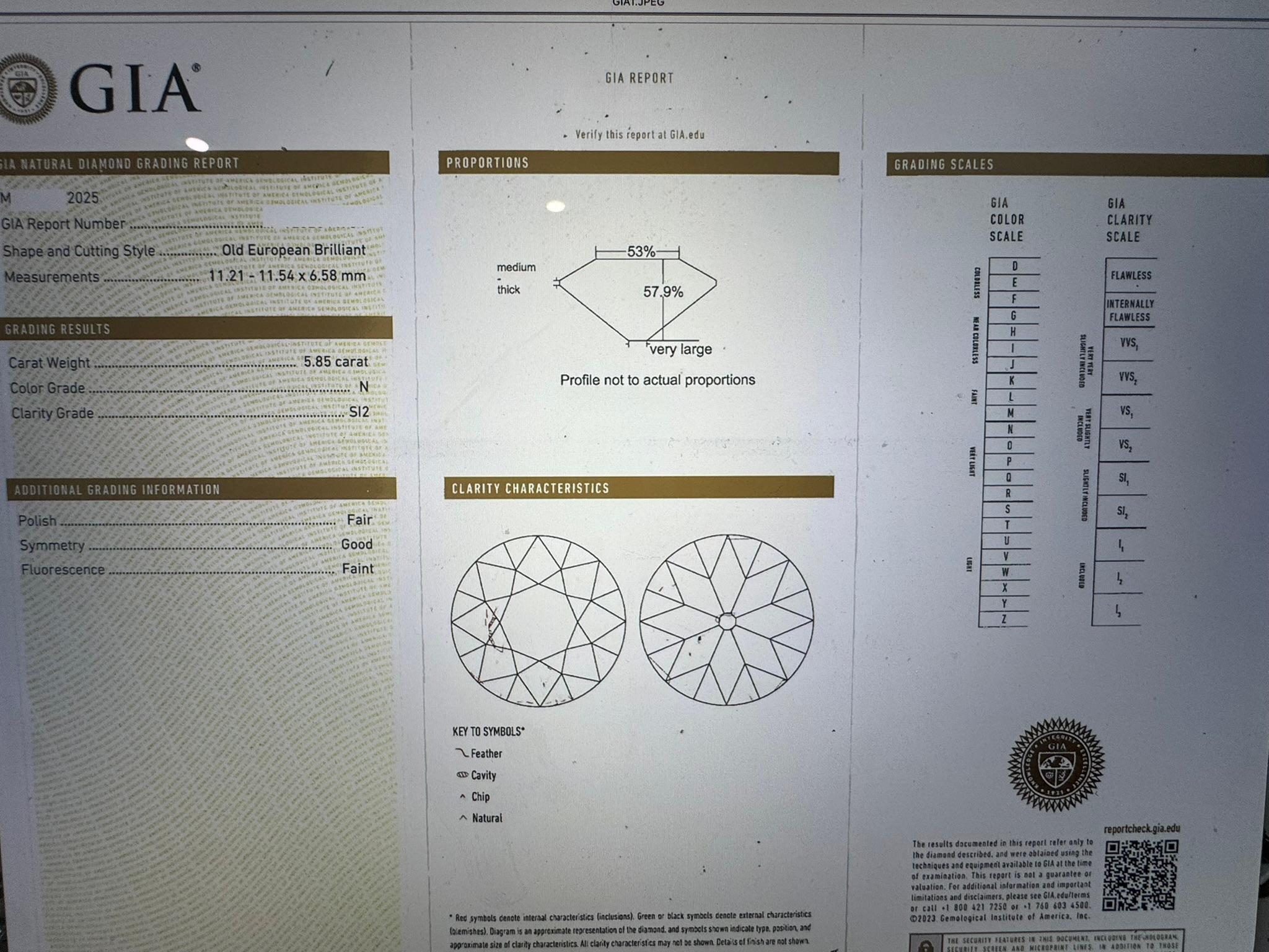 11,46 Karat. Ein gut abgestimmtes Paar alt-europäischer Diamant-Ohrclips im Angebot 6