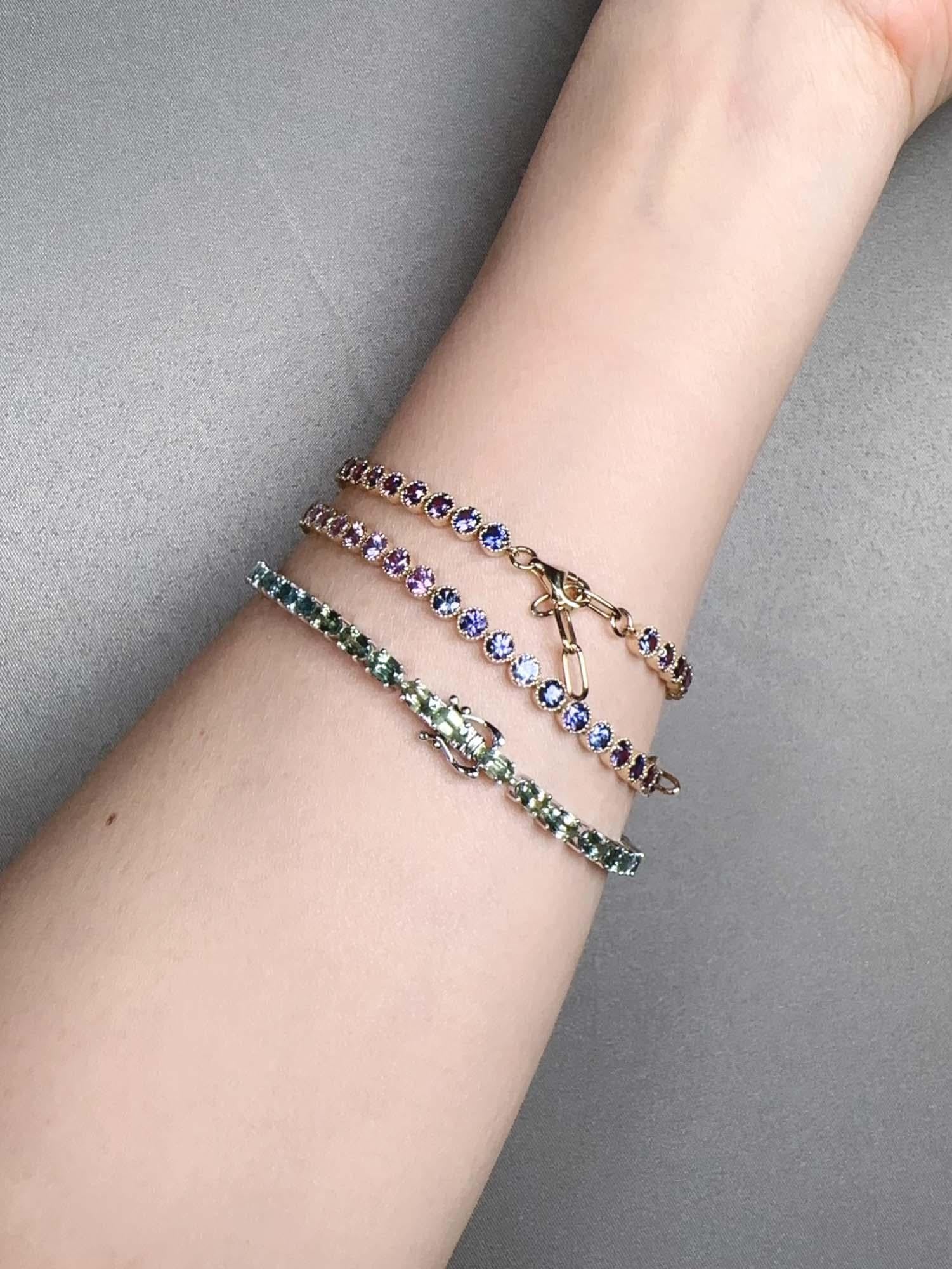 Bracciale con zaffiro Montana 11,46ctw Ombre in oro 14K 7