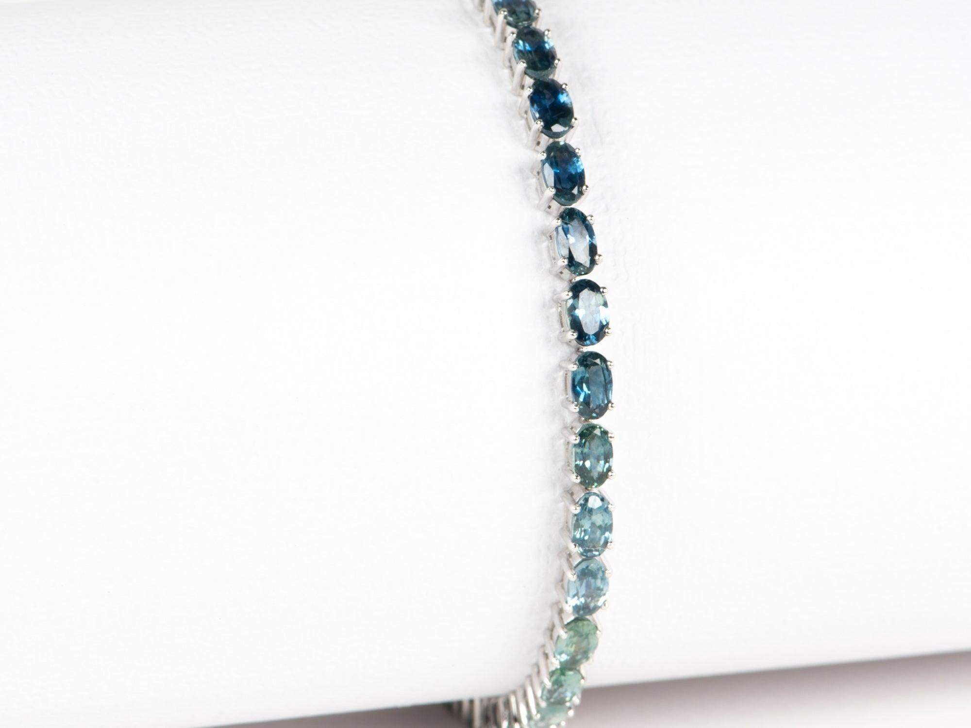 ♥ Bracciale con zaffiro Montana 11,46ctw Ombre in oro 14K 7