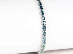 11.46ctw Ombre Montana Sapphire Bracelet 14K Gold 7" R2118