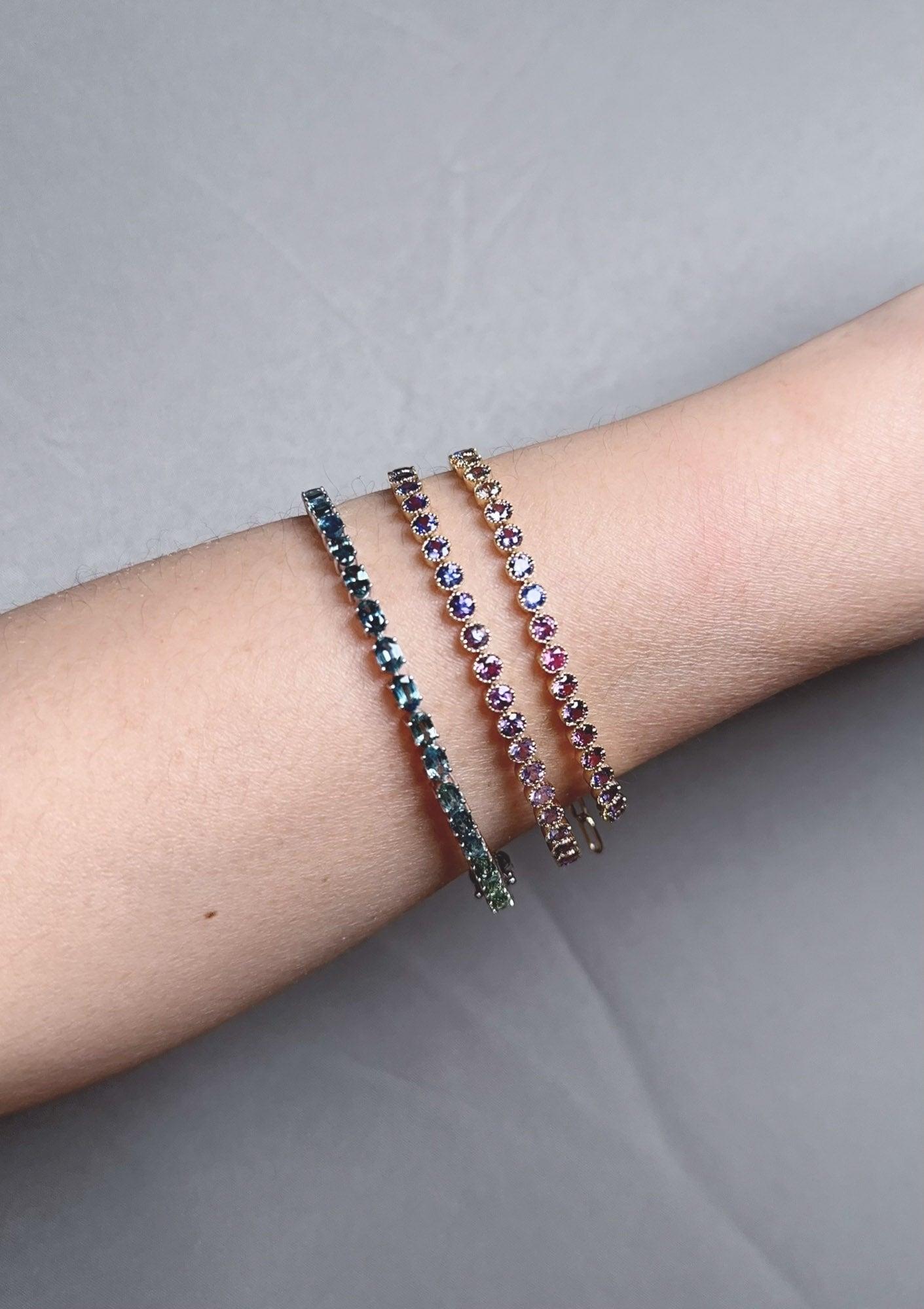 Bracciale con zaffiro Montana 11,46ctw Ombre in oro 14K 7