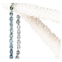 11.46ctw Ombre Montana Sapphire Bracelet 14K Gold 7" R2118