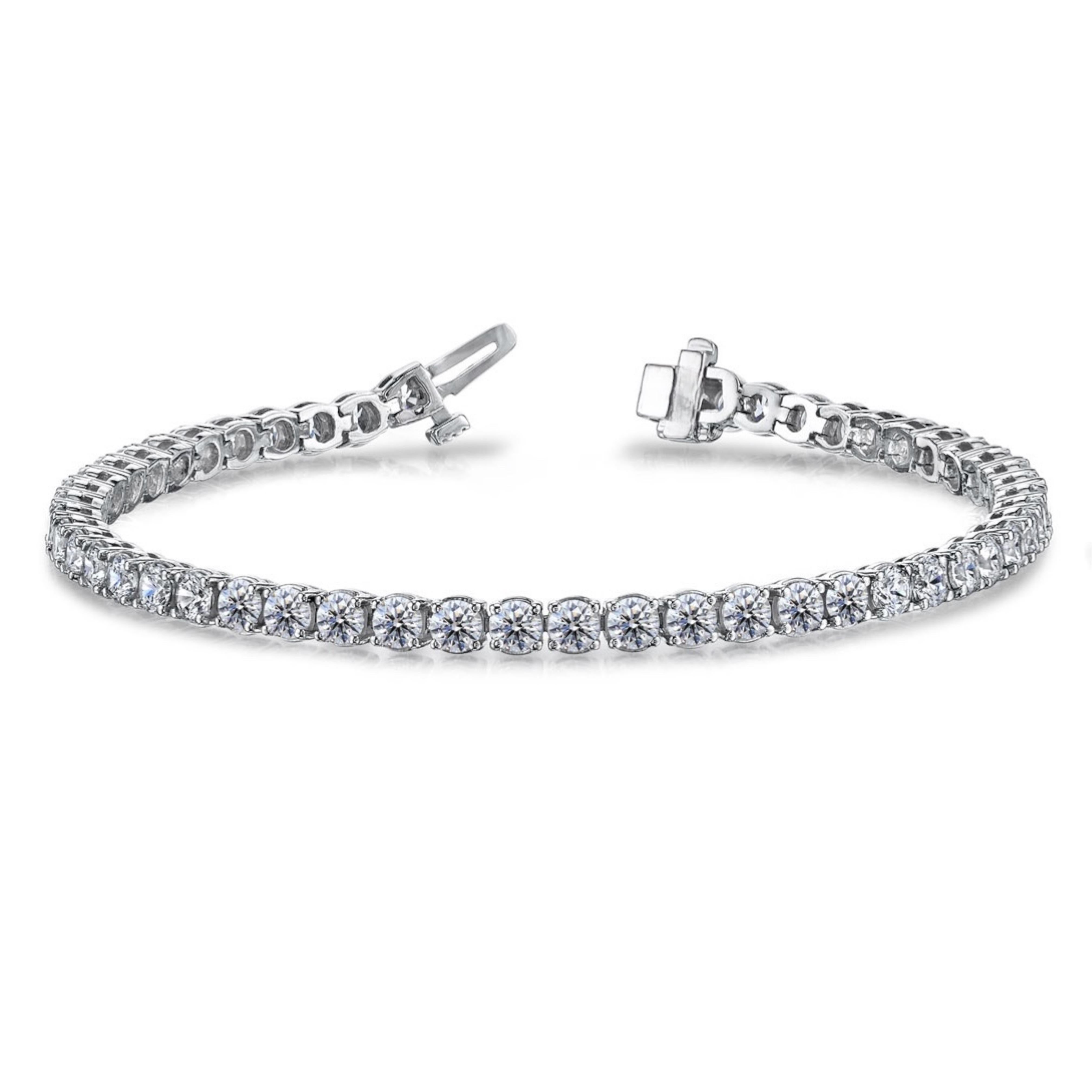 Pulsera de tenis de 11,47 ct G/VS Oro blanco de 14 quilates en Nuevo estado para la venta en New York, NY