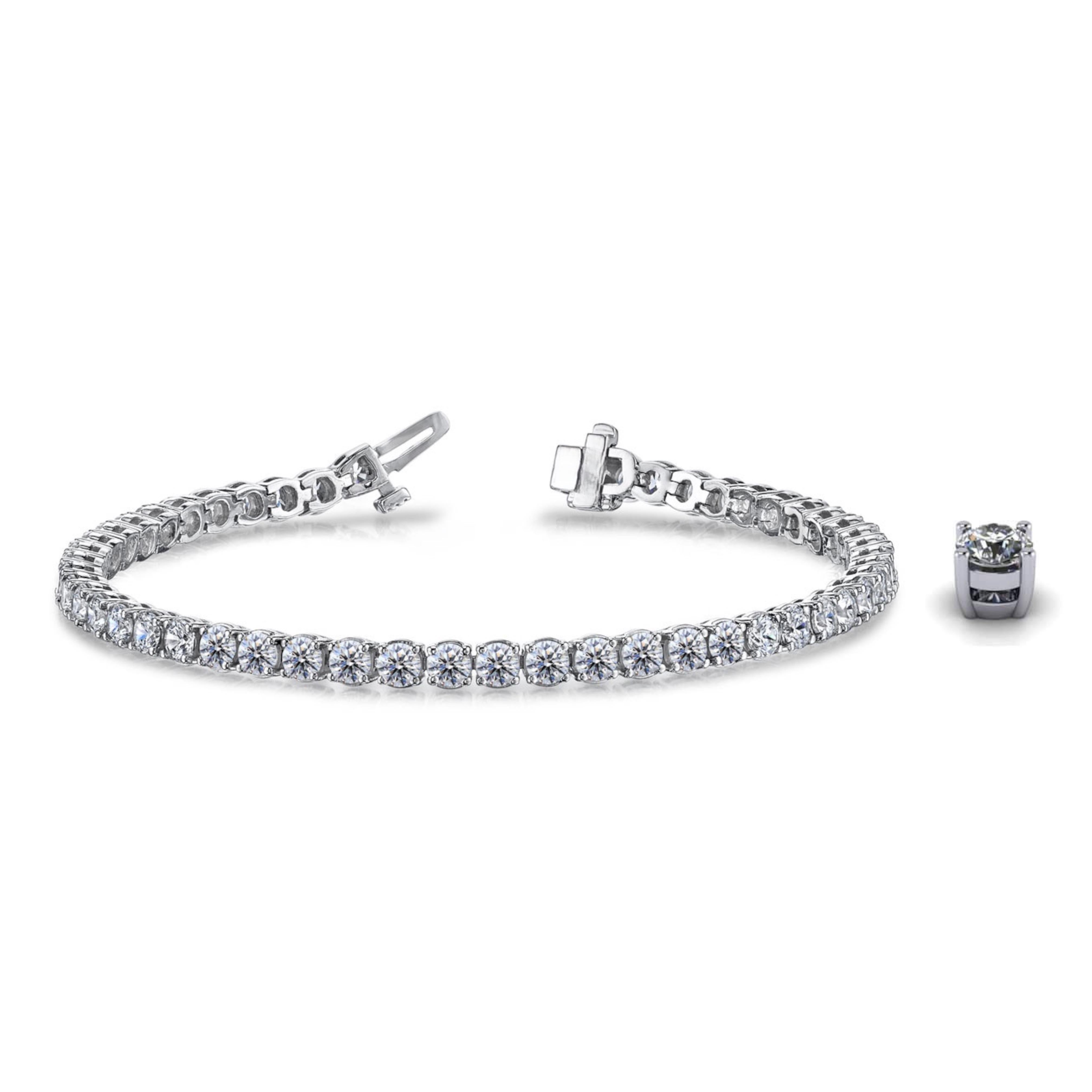 Femenino o masculino Pulsera de tenis de 11,47 ct G/VS Oro blanco de 14 quilates en venta