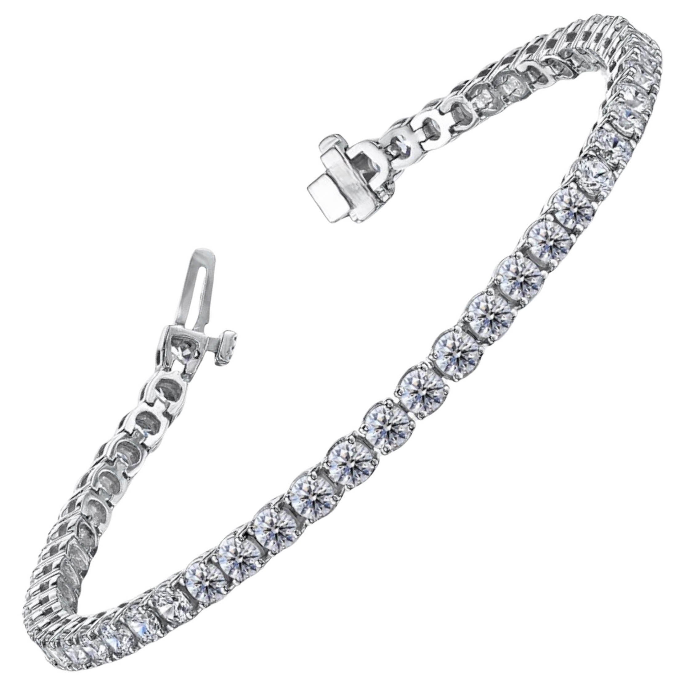 Pulsera de tenis de 11,47 ct G/VS Oro blanco de 14 quilates