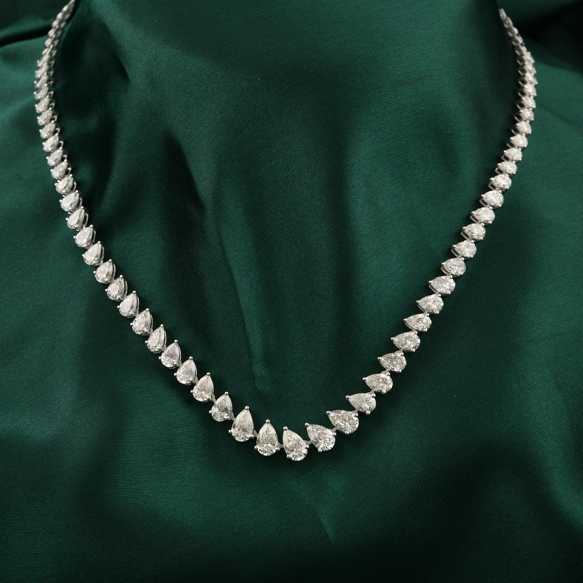 11,49 Ct Birnenschliff SI/H Diamant Hochzeit Choker Halskette in 18k Weißgold Schmuck im Zustand „Neu“ im Angebot in Diera, AE