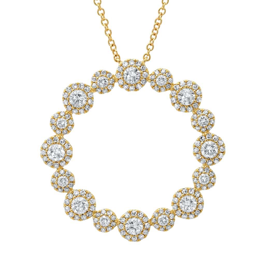 Women's 1.14 Carat 14 Karat Yellow Gold Diamond Pendant For Sale