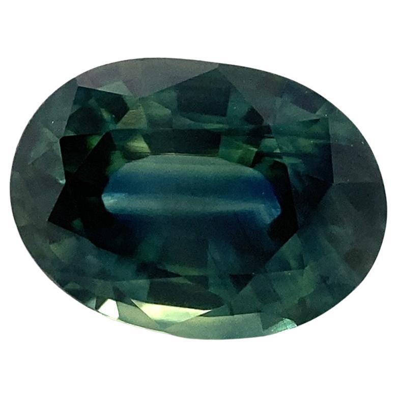 1.14ct Oval Teal Blue Sapphire from Australia Unheated For Sale