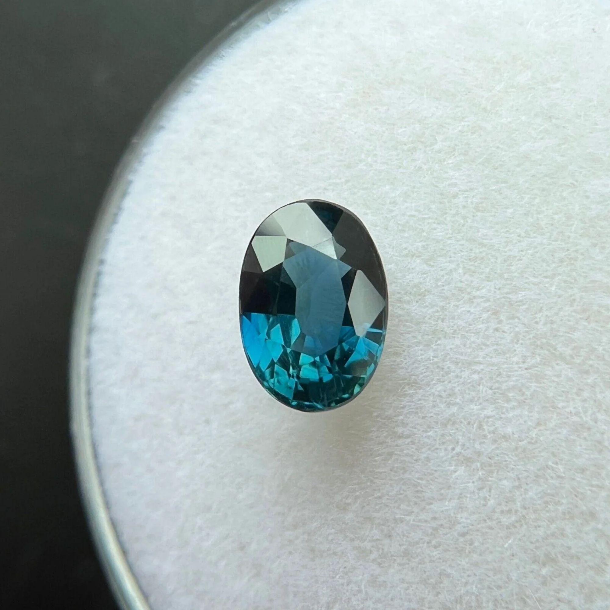 Pierre précieuse rare saphir bleu profond de taille ovale non traitée de 1,14 carat, certifiée GIA en vente 1