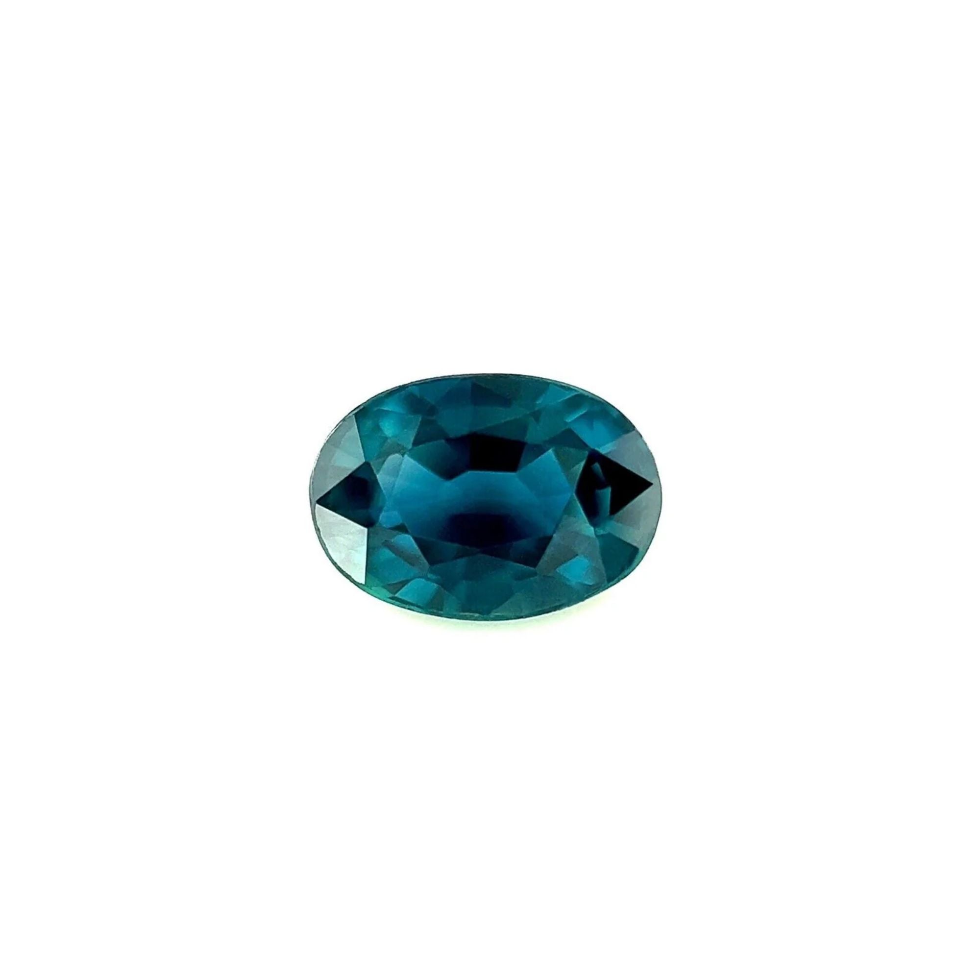 Pierre précieuse rare saphir bleu profond de taille ovale non traitée de 1,14 carat, certifiée GIA en vente