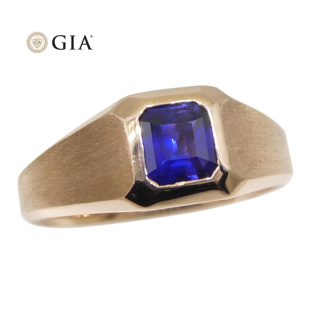 1.14ct Sapphire Ring Set in 14k Rose/Pink Gold GIA Certified Sri Lanka Unheated 4