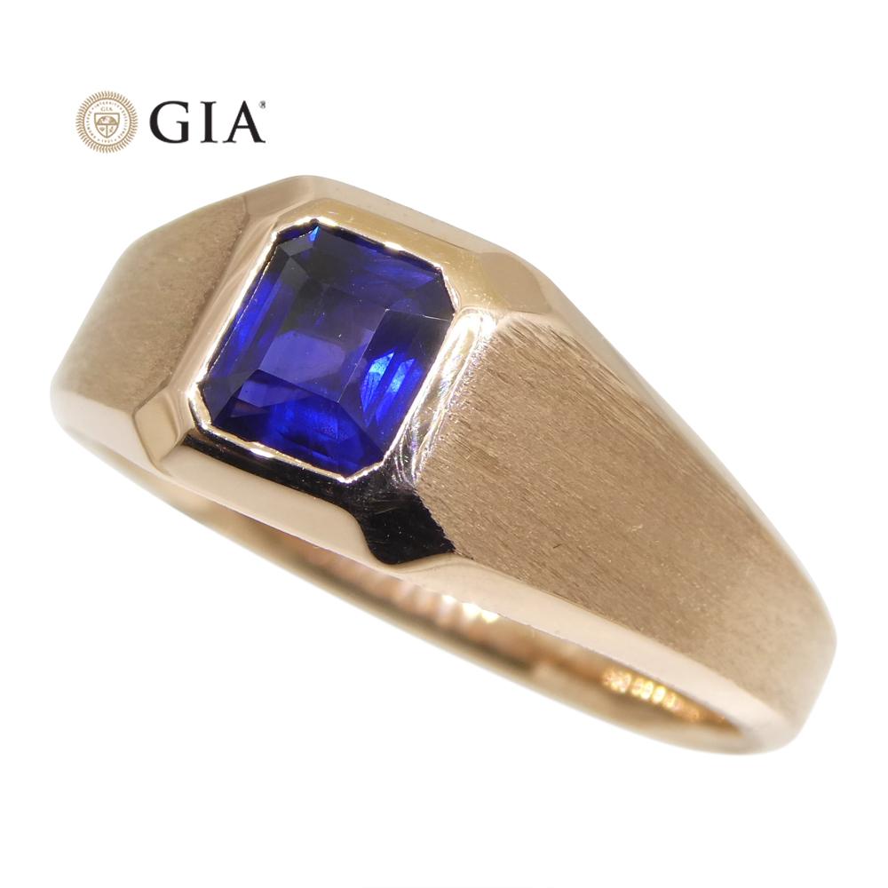 1.14ct Sapphire Ring Set in 14k Rose/Pink Gold GIA Certified Sri Lanka Unheated 5