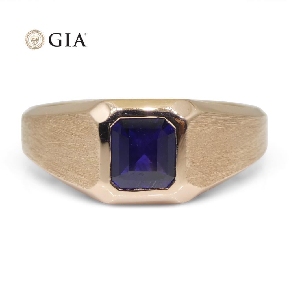 1.14ct Sapphire Ring Set in 14k Rose/Pink Gold GIA Certified Sri Lanka Unheated 6
