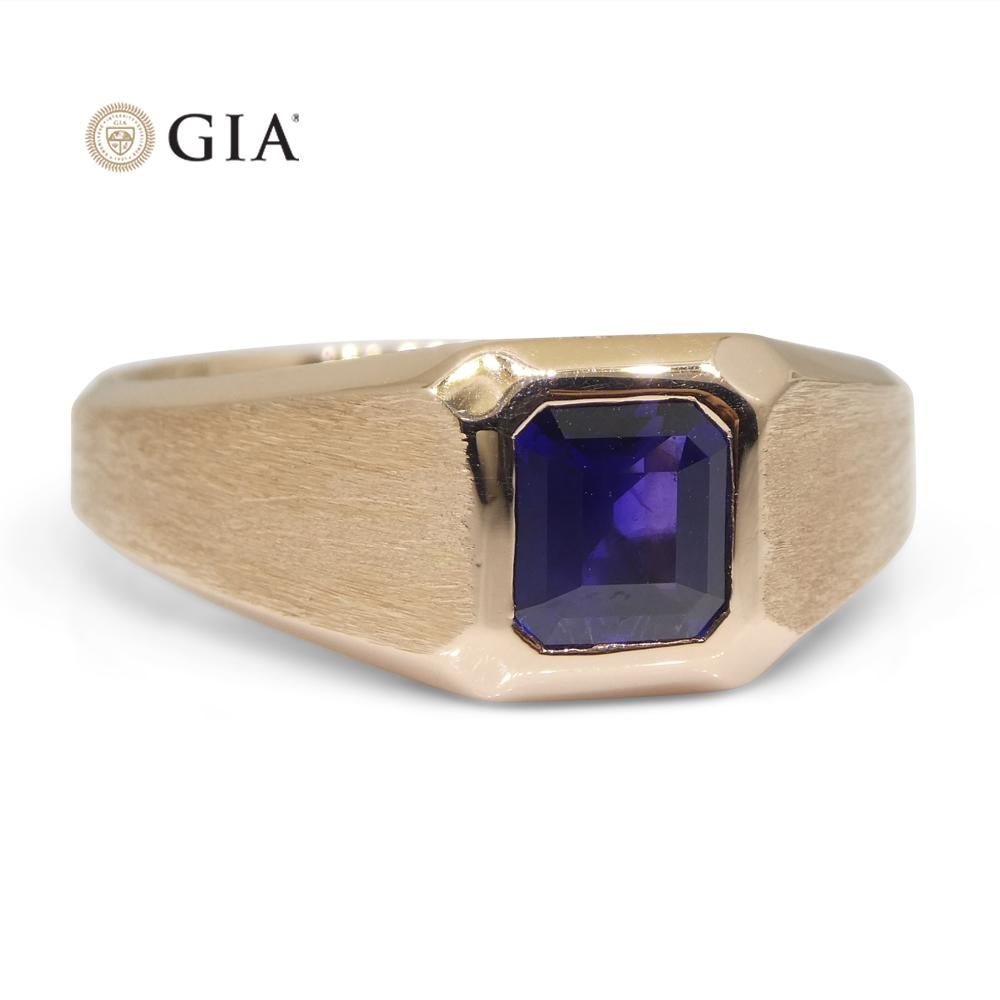1.14ct Sapphire Ring Set in 14k Rose/Pink Gold GIA Certified Sri Lanka Unheated 7