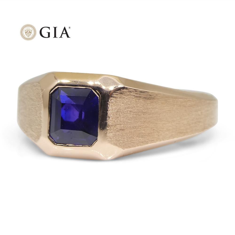 1.14ct Sapphire Ring Set in 14k Rose/Pink Gold GIA Certified Sri Lanka Unheated 11