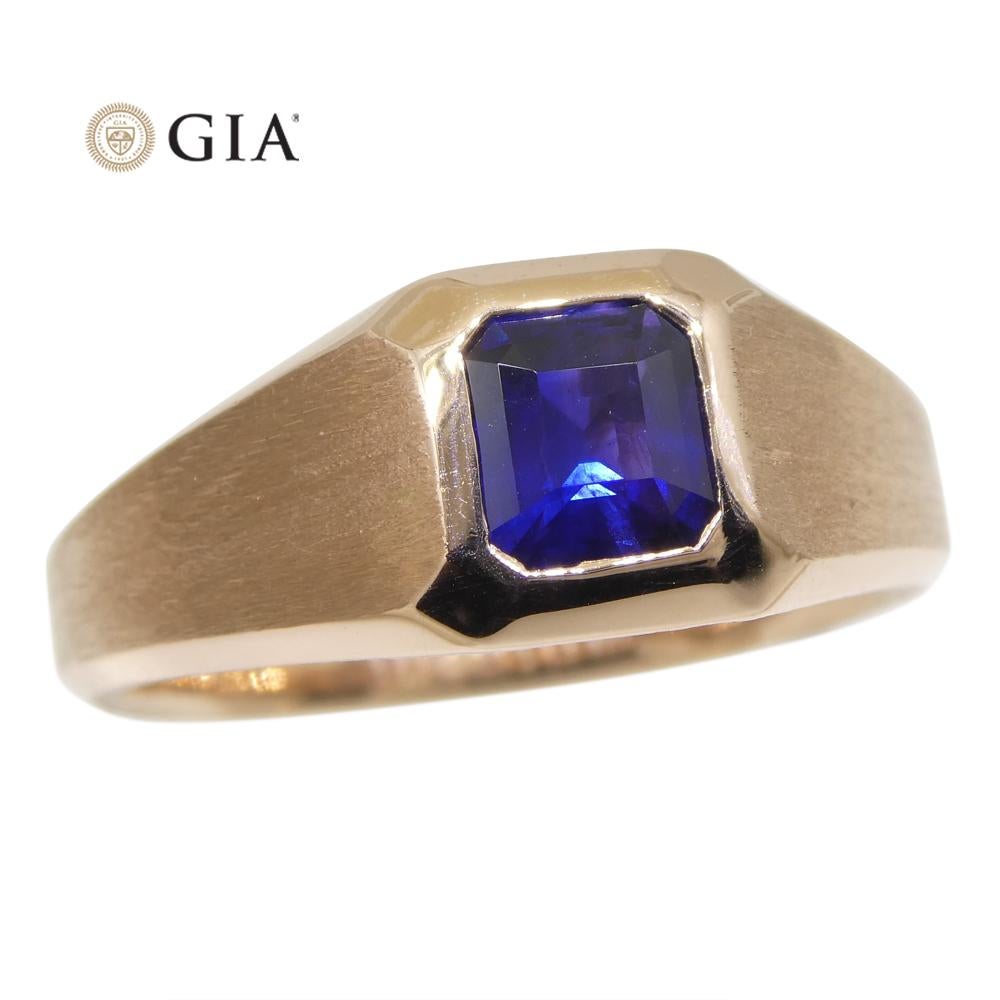 1.14ct Sapphire Ring Set in 14k Rose/Pink Gold GIA Certified Sri Lanka Unheated 12