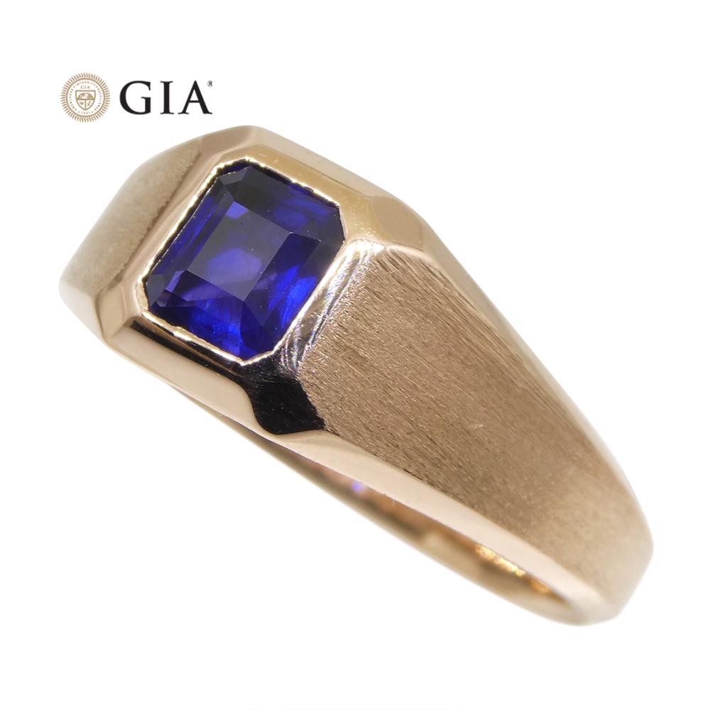 1.14ct Sapphire Ring Set in 14k Rose/Pink Gold GIA Certified Sri Lanka Unheated 13
