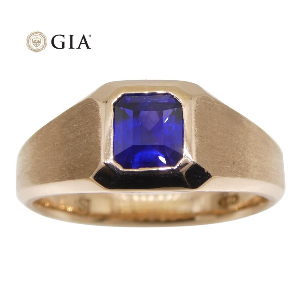 1.14ct Sapphire Ring Set in 14k Rose/Pink Gold GIA Certified Sri Lanka Unheated 14