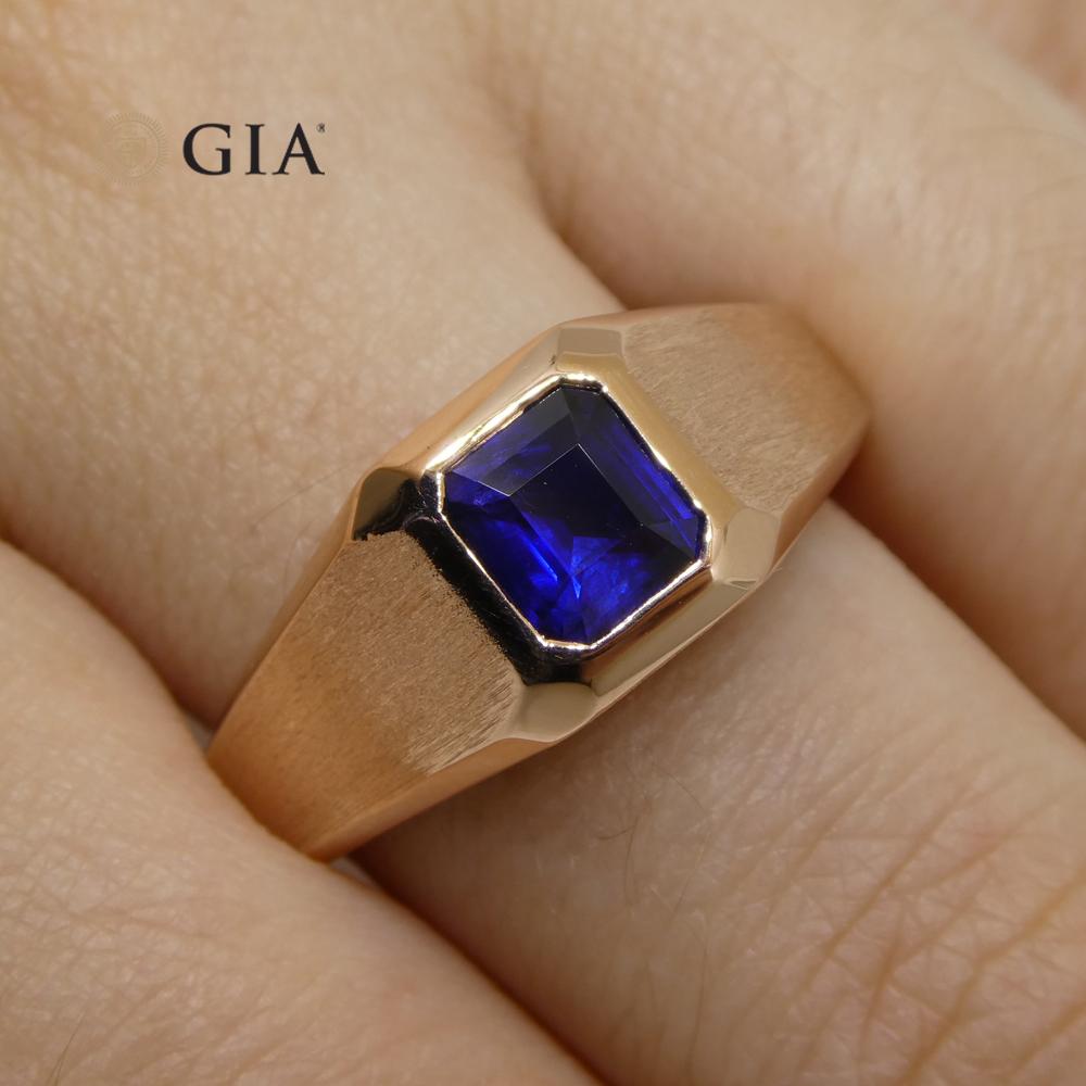 Contemporary 1.14ct Sapphire Ring Set in 14k Rose/Pink Gold GIA Certified Sri Lanka Unheated