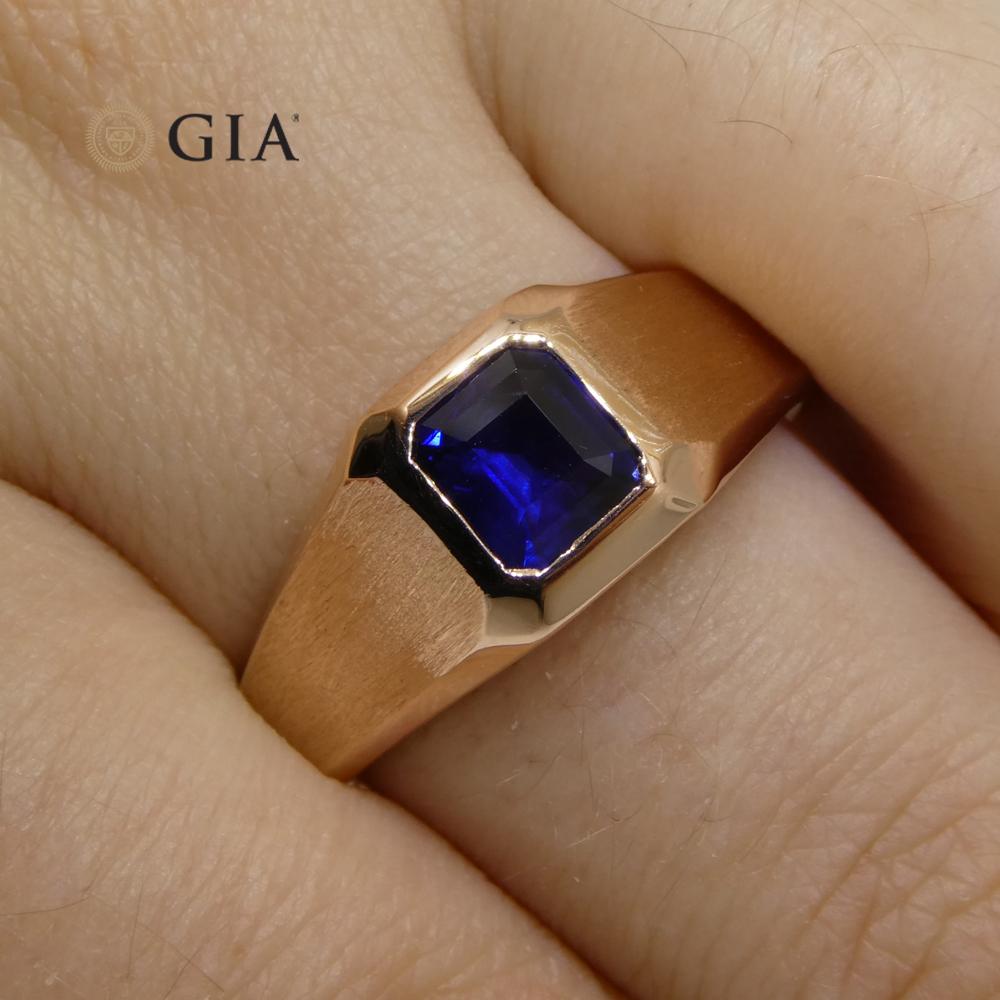 1.14ct Sapphire Ring Set in 14k Rose/Pink Gold GIA Certified Sri Lanka Unheated 1