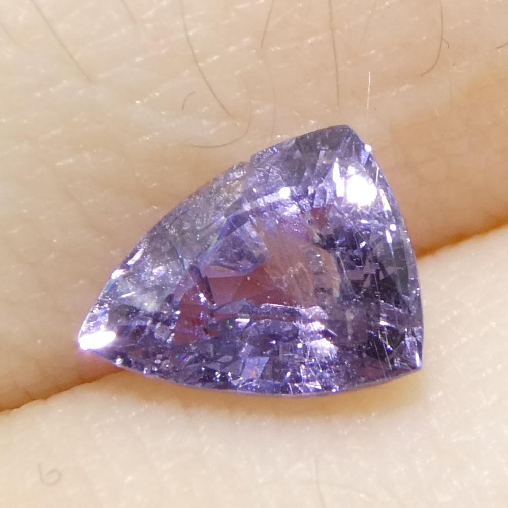 1.14ct Trillion Purple Sapphire from Tanzania, Unheated For Sale 9
