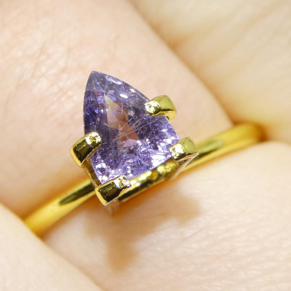 Brilliant Cut 1.14ct Trillion Purple Sapphire from Tanzania, Unheated For Sale