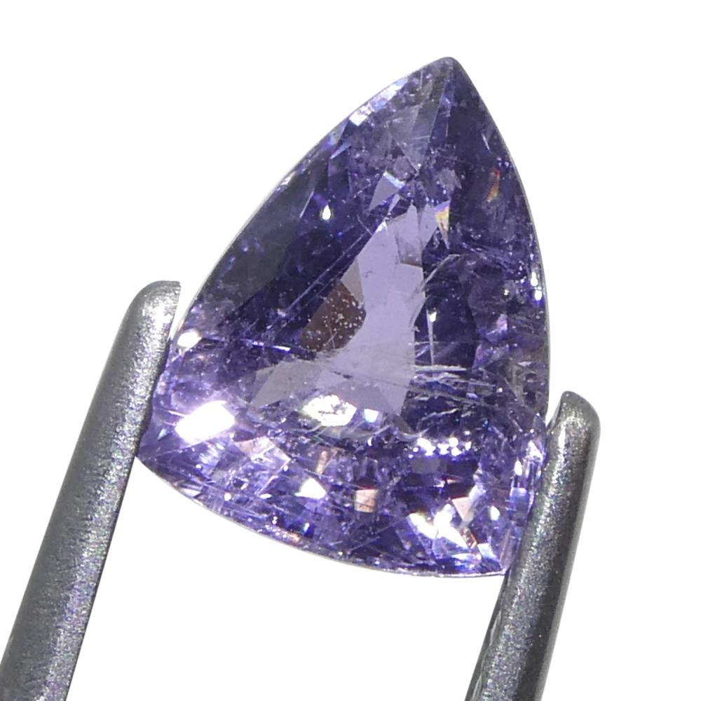 1.14ct Trillion Purple Sapphire from Tanzania, Unheated In New Condition For Sale In Toronto, Ontario