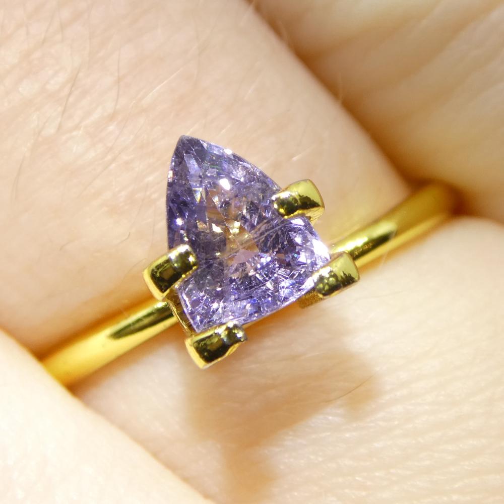 1.14ct Trillion Purple Sapphire from Tanzania, Unheated For Sale 1