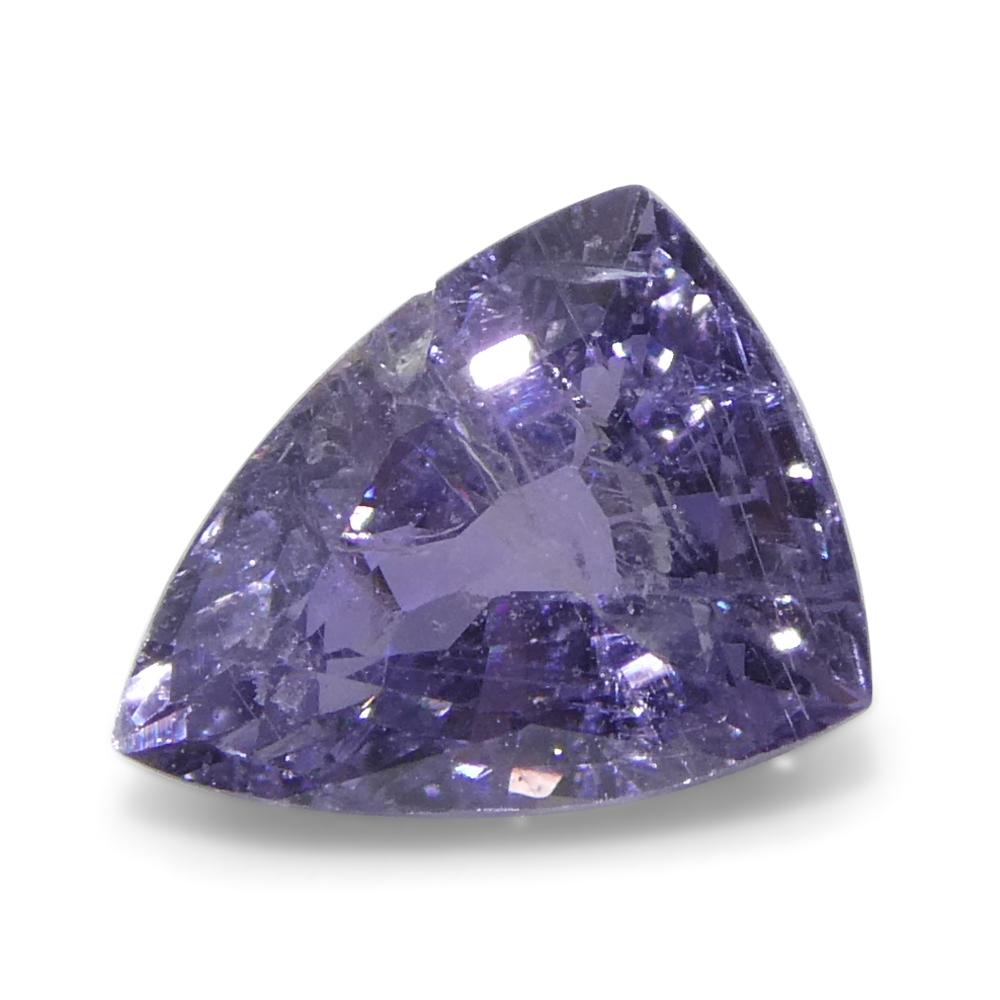 Women's or Men's 1.14ct Trillion Purple Sapphire from Tanzania, Unheated For Sale