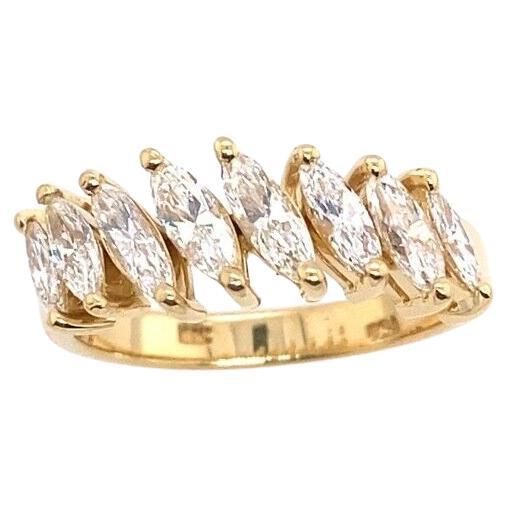 1,14 Karat Vintage Marquise-Diamantring aus 18 Karat Gelbgold mit Diamanten