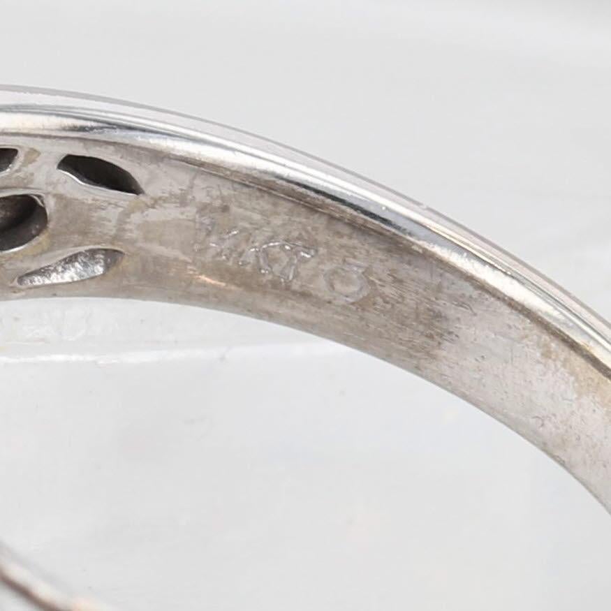 1.14ctw Diamond Cluster Engagement Ring 14k White Gold Size 7 Cathedral For Sale 3