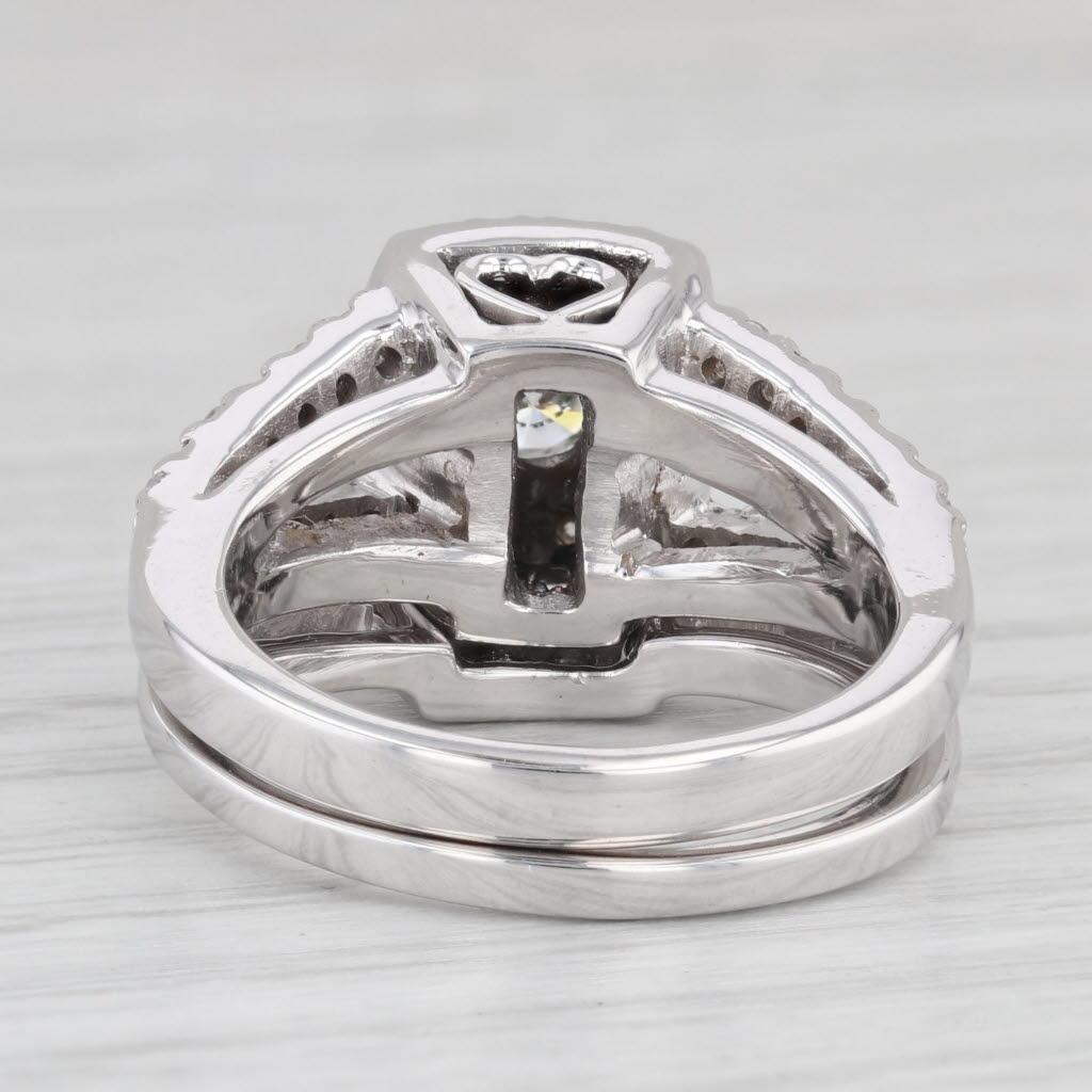 1,14 Karat Diamant Halo Verlobungsring 14k Gold Größe 6,75 Damen im Angebot