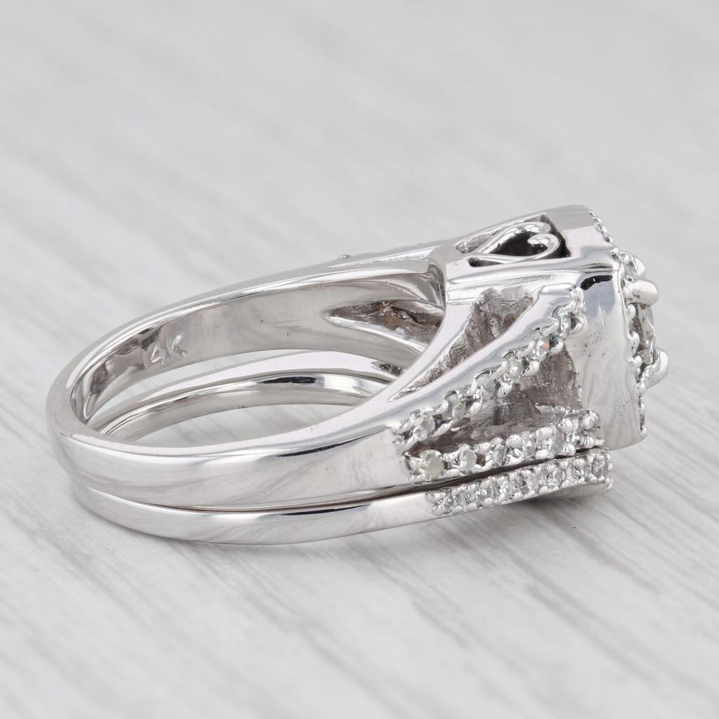1,14 Karat Diamant Halo Verlobungsring 14k Gold Größe 6,75 im Angebot 1