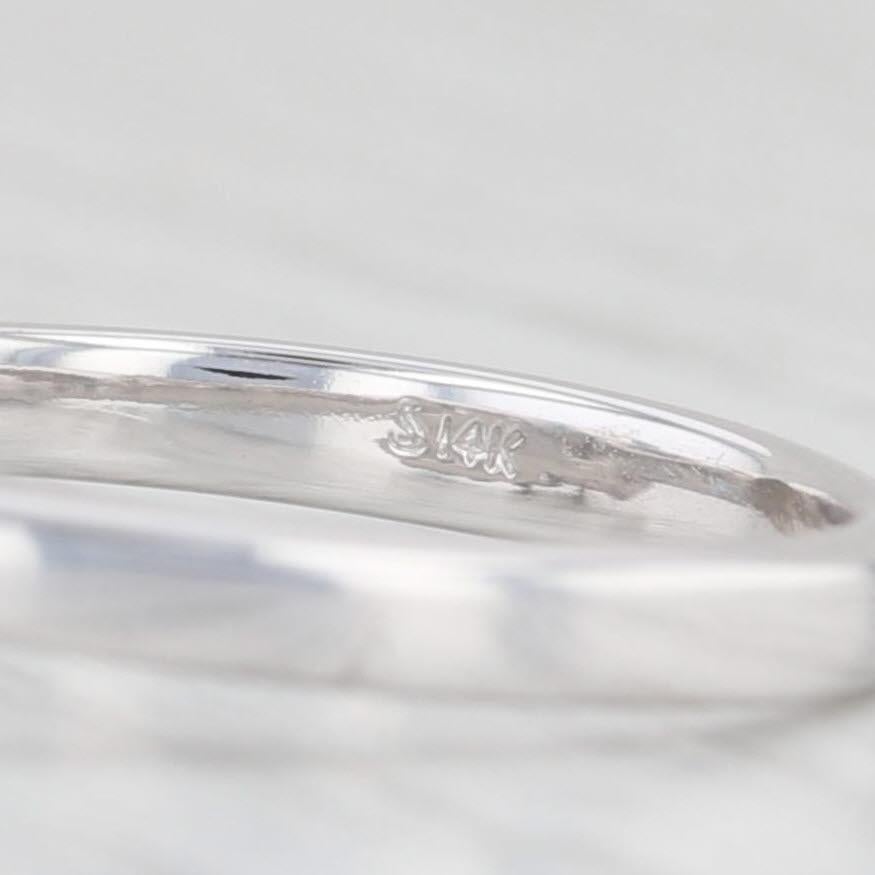 1.14ctw Emerald Cut Diamond Engagement Ring 14k White Gold 3-Stone Size 6.5 3