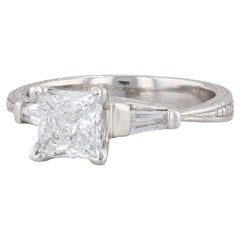 1.14ctw Princess Diamond Engagement Ring 950 Platinum Size 5.75 EGL USA