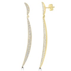 Luxle 14k Gold 3/4 Carat T.W. Diamond Pave Drop Earrings