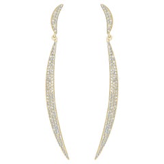 Luxle 14k Gold 3/4 Carat T.W. Diamond Pave Drop Earrings